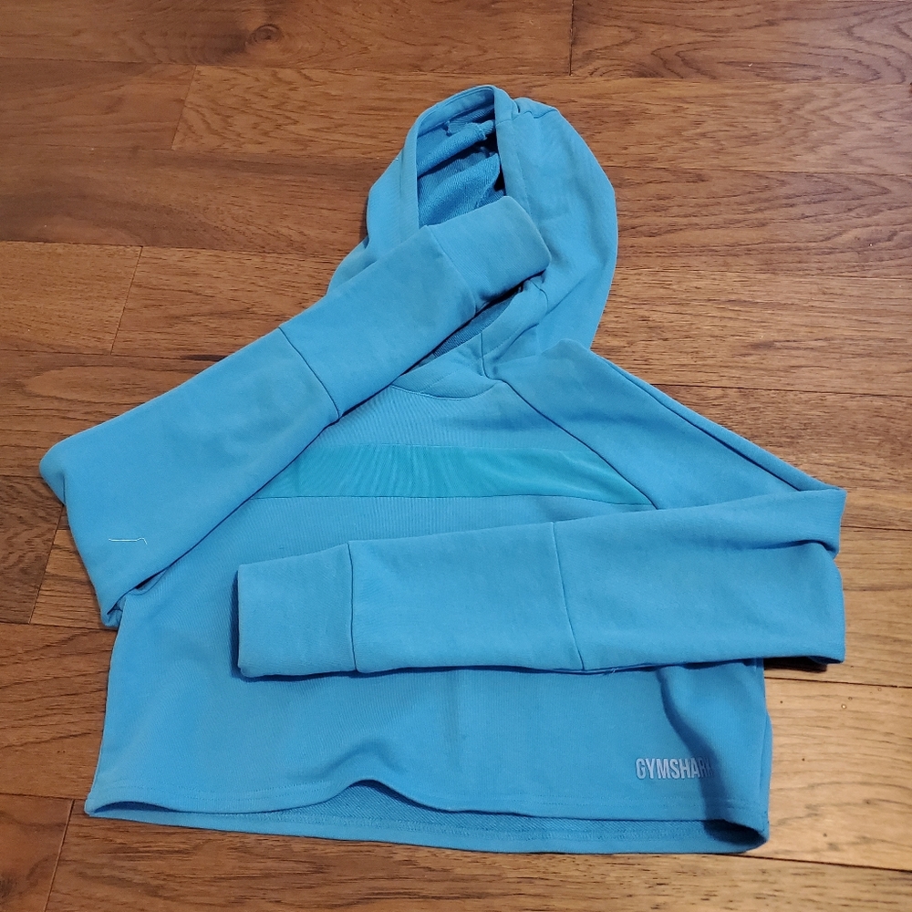 Gymshark blue cropped hoodie